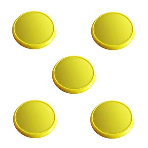 5 Adet Çocuk Odası Tekli Düğme Mobilya Kulp Çap 55 Mm Sarı