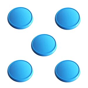 5 Adet Çocuk Odası Tekli Düğme Mobilya Kulp Çap 55 Mm Mavi