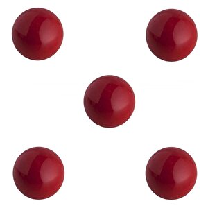 5 Adet Tomurcuk Porselen Top Düğme Kırmızı Çocuk Odası Kulp