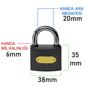 38 Mm Asma Kilit Yağmur Contalı Ekstra Güvenli Çift Damak Kilitleme Özelliği Kapı Kilidi
