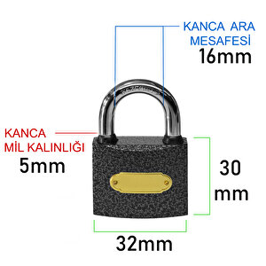 32 Mm Asma Kilit Yağmur Contalı Ekstra Güvenli Çift Damak Kilitleme Özelliği Dolap Kapı Pano Kilidi