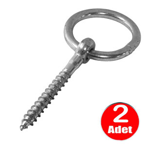 6mm Halkalı Vida Kilit Salıncak Tavan Duvar Askısı -2 Adet