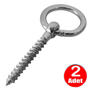 8mm Halkalı Vida Kilit Salıncak Tavan Duvar Askısı -2 Adet