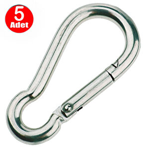 8 Mm Yaylı Karabina Salıncak Hamak Askı Kanca Kilidi -5 Adet