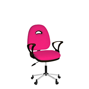 Kozmo Yönetici Çalışma Koltuğu Metalik Gri Boyalı Ayak Pembe