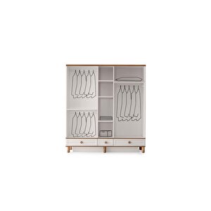 Ücretsiz Montaj-%100 Mdf-aytaşı-bohem Mahlas 5 Kapaklı Aynalı Gardırop