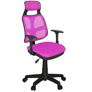 As File Çalışma Koltuğu Plastik Ayak Pembe