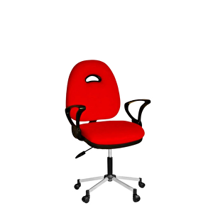 Kozmo Yönetici Çalışma Koltuğu Metalik Gri Boyalı Ayak Kırmızı