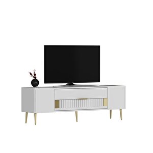 Dekolp4dd Tv Sehpasi BEYAZ ALTIN
