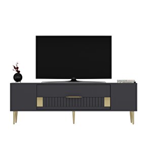 Dekolp4dd Tv Sehpasi ANTRASİT ALTIN Antrasit