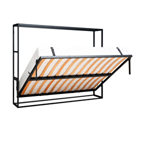 Akıllı Mobilya Metal Kasa Yatay Açılır Çift Kişilik Duvara Monte Yatak 120x200 cm