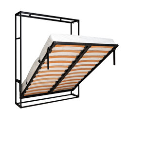 Akıllı Mobilya Metal Kasa Dikey Açılır Çift Kişilik Duvar Yatağı 160x200 cm