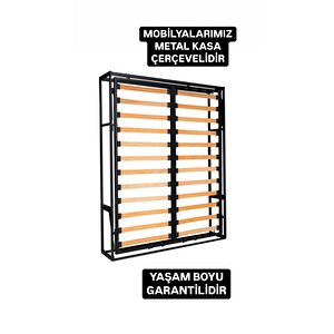 Akıllı Mobilya Metal Kasa Dikey Açılır Çift Kişilik Duvar Yatağı