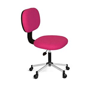 Eko Kolçaksız Çalışma Koltuğu Metalik Gri Boyalı Ayak Pembe