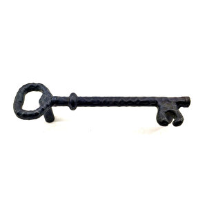 Antika Tarz Dekoratif Pirinç Anahtar Şeklinde Kapı Çekme Kolu, Mobilya, Sandık, Kutu Kulbu - 128mm, Oksit Tdrtr