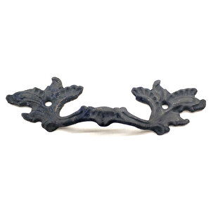 Antika Tarz Dekoratif Pirinç Çiçek Kapı Kulbu - 30x110 Mm, Oksit Tdrtr