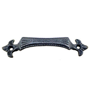 Antika Tarz Dekoratif Pirinç Lale Kapı Kulbu - 27x115 Mm, Oksit Tdrtr