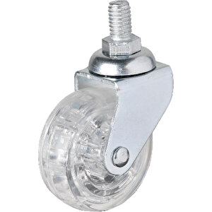 Hts 326 - 50x20 Mm Şeffaf Makaralı Vidalı Teker 4 Adet Tdrtr