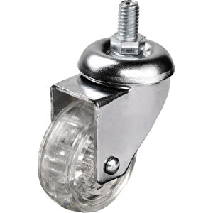 Hts 302 - 50x20 Mm Şeffaf Makaralı Vidalı Teker Tdrtr