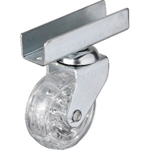 Hts 327 - 50x20 Mm Şeffaf Makaralı Uzun U Tablalı Teker 4 Adet Tdrtr