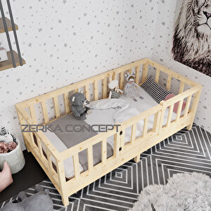 Polo İthal Ladin Doğal Ahşap Montessori Karyola 120*200 Cm