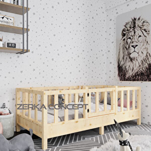 Polo İthal Ladin Doğal Ahşap Montessori Karyola 80*130 Cm