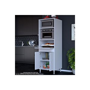 Elit Silva 59,6 X 192,2 X 56 Cm 3 Kapaklı Ankastre Fırın Ve Mutfak Dolabı