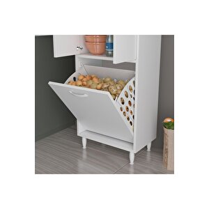 Gamzem Mutfak 55x138 Cm Mutfak Erzak Kiler Depolama Düzenleyici Dolabı