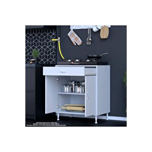 Birce Xl-70 X 87 X 48 Cm Kapaklı Set Ocak Altı Çekmeceli Çok Amaçlı Mutfak & Banyo Dolabı