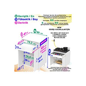 Birce Xxxl-80 X 87 X 48 Cm Kapaklı Set Ocak Altı Çekmeceli Çok Amaçlı Mutfak & Banyo Dolabı