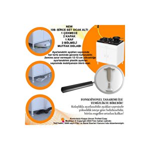 Birce Xxxl-80 X 87 X 48 Cm Kapaklı Set Ocak Altı Çekmeceli Çok Amaçlı Mutfak & Banyo Dolabı