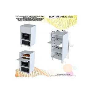 Silva 59,6 X 119,2 X 56 Cm Tek Kapaklı Ankastre Fırın Ve Mutfak Dolabı