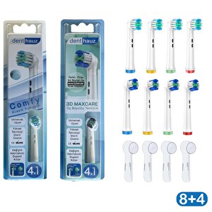 Süper Set Comfy + 3d Maxcare Oral-b Uyumlu Diş Fırçası Başlıkları + Fırça Koruma Kapağı