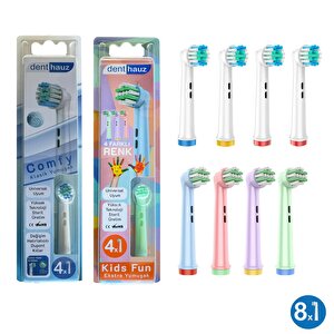 Kombo Set Comfy + Kids Fun Yumuşak Oral-b Uyumlu Yedek Diş Fırçası Başlıkları
