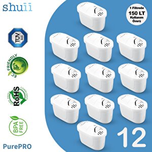 Purepro I Su Arıtma Sürahi Filtresi (12 Adet Filtre ) I Jugg Ve Brita Maxtra+ Pro Ile Uyumlu