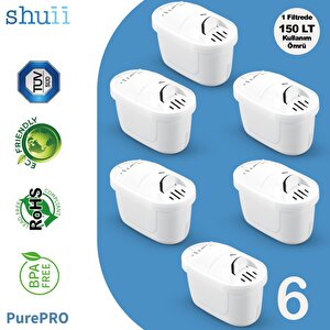 Purepro I Su Arıtma Sürahi Filtresi (6 Adet Filtre ) I Jugg Ve Brita Maxtra+ Pro Ile Uyumlu