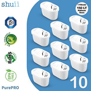 Purepro I Su Arıtma Sürahi Filtresi (10 Adet Filtre ) I Jugg Ve Brita Maxtra+ Pro Ile Uyumlu