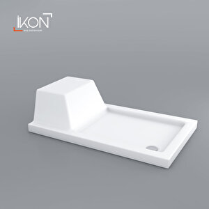 Pan Dikdörtgen Oturmalı, Flat Duş Teknesi H:7 80x100 cm