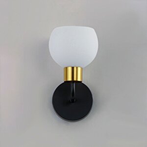 Metal Modern Siyah Opal Camlı Dekoratif Rustik Duvar Aplik