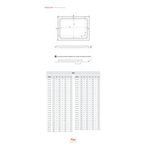 Rige Dikdörtgen, Flat Duş Teknesi H:7 80x150 cm
