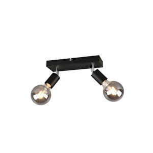 Rsylight Retro Metal Modern Spor 2 Li Mafsallı Siyah Spot Avize