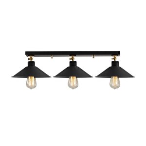 Rys Retro Metal Dekoratif Tavan Plofyoner Mafsallı 3 Lü Sıralı Avize En:60 Cm