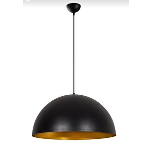 Rys  Retro Metal Dekoratif Tekli Siyah Içi Gold Tekli Sarkıt Çap:40 Cm