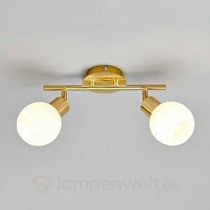 Metal Eskitme Kaplama Opal Camlı Tavan Plofyoner 2 Li 180 Derece Hareketli Avize