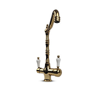 3 Yollu Rusti̇k Gold Musluk - 3 Yollu Evi̇ye Bataryasi Aritma Çikişli