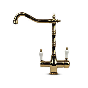 3 Yollu Rusti̇k Gold Musluk - 3 Yollu Evi̇ye Bataryasi Aritma Çikişli
