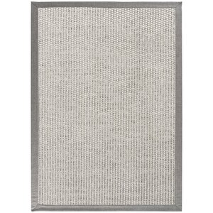 Milano 666 Gri Bordürlü Hasır Dokulu Halı Kilim Salon Koridor Kesme Dokuma Makine Halısı 100x200 cm