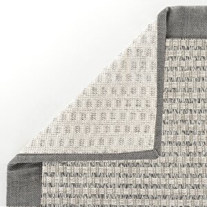 Cool Halı Milano 666 Gri Bordürlü Hasır Dokulu Halı Kilim Salon Koridor Kesme Dokuma Makine Halısı