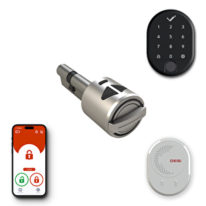 Utopic R Akıllı Kilit Ios/android & Uyumlu Akıllı Köprü & Parmak İzi Okuyucu Ve Dahili Tuş Takımlı Set