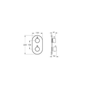 Aquaheat A47117 r2 Ankastre Banyo/duş Bataryası, Krom